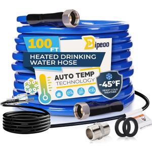 100FT Heated Water Hose for Rv,Heated Drinking Water Hose Antifreeze to -45F,Great Rv Accessories for Campers,Livestock,Agriculture,Lead and BPA Free