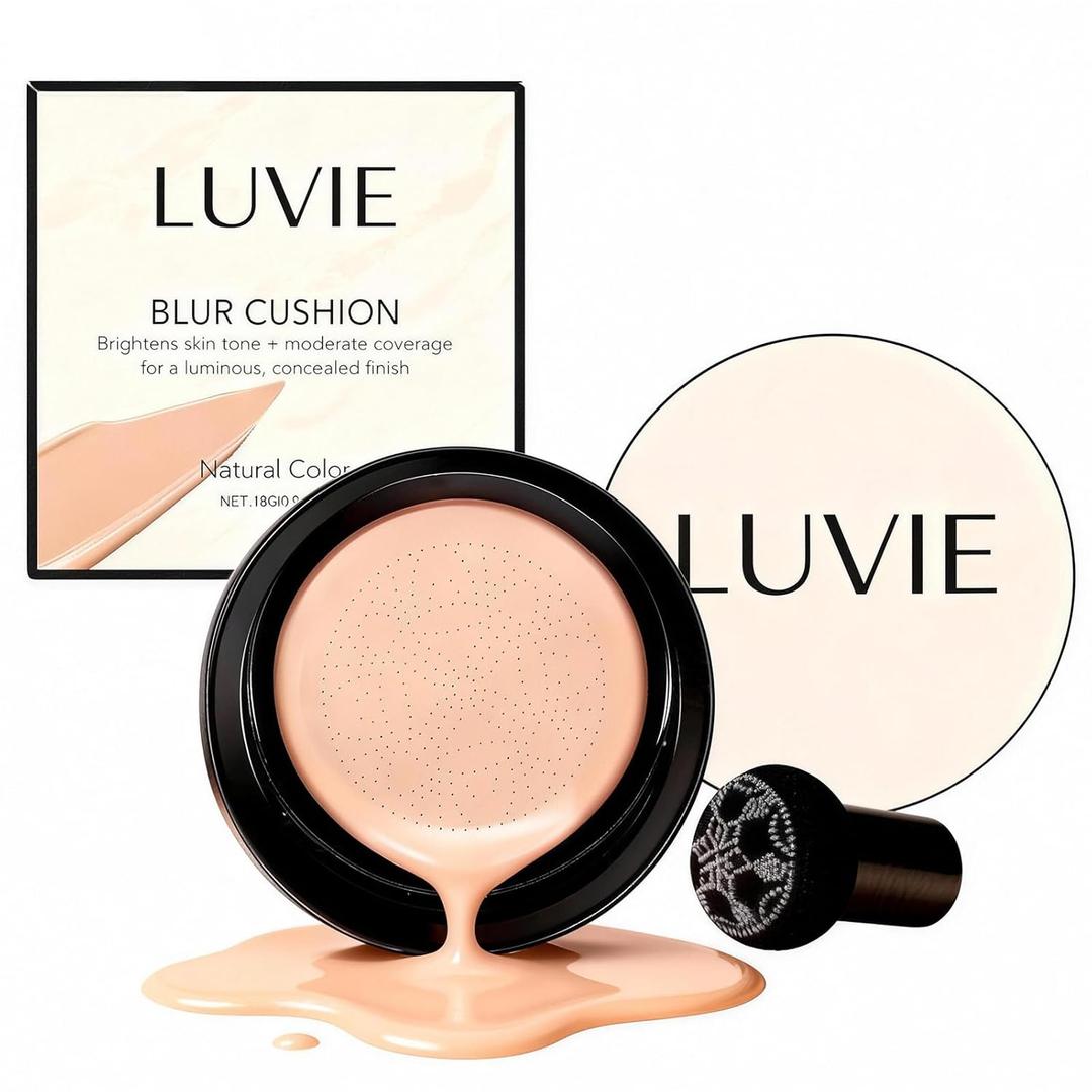 Foundation Cushion, 2026 New Mushroom Head Air Cushion Cc Cream Foundation, Bb Cream Foundations, Lifts and Moisturizes, Long-Lasting and Evens out Skin Texture (Natural color)