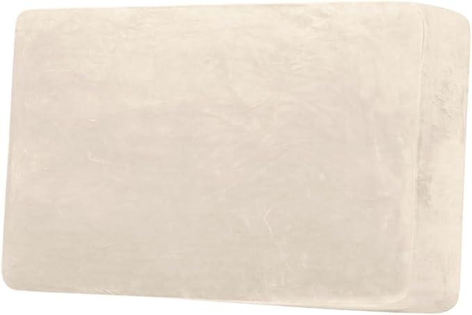 H.VERSAILTEX Velvet Stretch Individual Couch Cushion Cover Plush Slipcover for Loveseat Sofa Furniture Protector Seat Cover (1 Piece Loveseat Cushion Cover, Creaml)