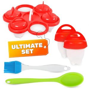 Egg Crafter Cooking Pods - Set of 6 Hard Boiled Egg Cooker No Shell, Space-Saving Silicone Build, Heat Resistant & Reusable Cups for Quick Prep - Lightweight Design for Daily Kitchen Use