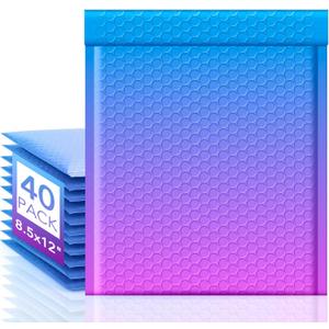 Fuxury Bubble Mailers 8.5x12" 40 Pack Padded Envelopes Usable Size 8.5x11" Thick Mailing Envelopes Bubble Opaque Padded Mailers Shipping Bags for Mailing Jewelry Makeup Small Business #2 BluePurple