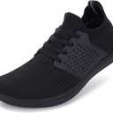 WHITIN Women's Wide Minimalist Barefoot Shoes | Zero Drop Sole | All Black, 10 Wide