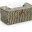 Sumnacon Tissue Box Cover Rectangle Tissue Box Seagrass Tissue Box Holder Woven Tissue Holder Decorative Tissue Cover for Bathroom Tissue Box Cover Rectangular for Home Office Table,Mixed Black