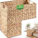 Livole Handwoven Water Hyacinth Stair Basket for Carpeted & Wooden Stairs