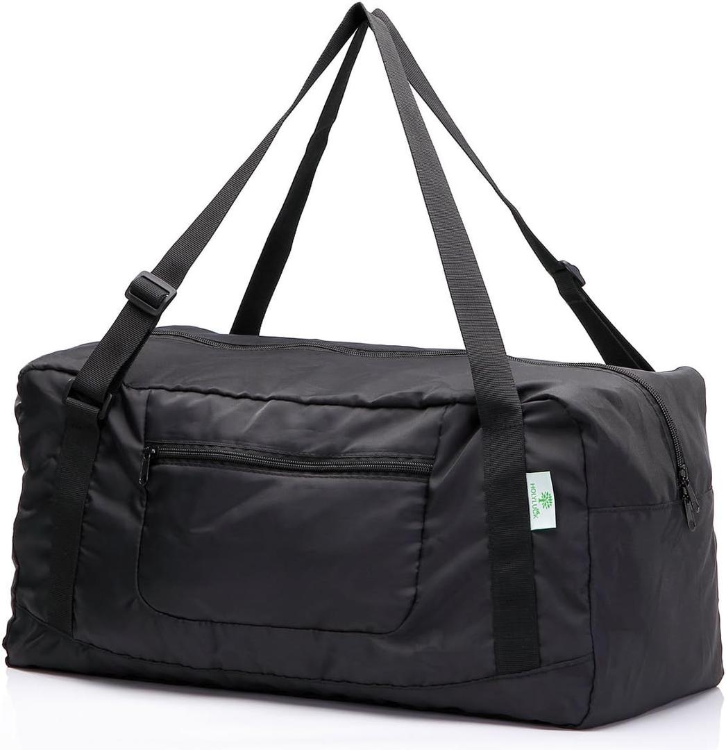 HOLYLUCK Foldable Travel Duffel Bag For Women & Men Luggage Great for Gym (black) One_Size (30L)