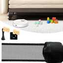 Under Couch Blocker, 4"x 394" Under Furniture Blocker with 30 Cable Ties, Stop Things Going Under Sofa Couch Bed, Couch Blockers for Pets Toys Easy to Install, Black