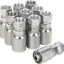 1/2 ID Hose x 1/2 JIC 37 Degree Flare Swivel Hydraulic Hose Fittings End, 10PCS Set for Single Wire Hydraulic Hose