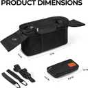 Universal Stroller Organizer with Insulated Cup Holder and Removable Wrist Strap Large Capacity Stroller Organizer for Mom, Baby Joggers, Uppaby, Britax, BOB, Umbrella and Pet Stroller (Black)