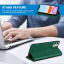ZZXX for iPhone 11 Wallet Case with [RFID Blocking] Card Slot Stand Strong Magnetic Leather Flip Fold Protective Phone Case for iPhone 11 Case Wallet(Green-6.1 inch)