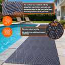 Indoor Outdoor Runner Rug 2 x 6 ft, Gray Non Slip Rubber Backed Floor Runner, Low Profile Area Carpet for Hallway, Kitchen, Entryway, Balcony, Garage, Stairs & Laundry, Geometric