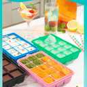 Silicone Ice Cube Trays With Lids 4 Packs, Lxndaser Easy Release Silicone Ice Cube Molds for Freezer, 60 Grids Leak-Proof Stackable Square Ice Trays for Cocktail, Whisky, Baby Food,coffee
