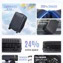 LIGHT FLIGHT Expandable Carry On Luggage 22x14x9 Airline Approved with Double Spinner Wheels, 20 Inch Lightweight Hard Shell Rolling Suitcases with TSA Lock, Black