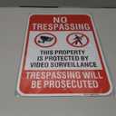 2 Pack Large No Trespassing Signs - Property Is Protected By Video Surveillance, 18x12 Inch Trespassing Be Prosecuted Reflective Rust-Free Aluminum,Weatherproof & Fade Resistant for Home, Business