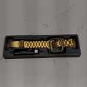 Fullmosa Metal Band Compatible with Apple Watch Bands 45mm 44mm 42mm, iWatch Band with Case for Apple Watch Series 9 8 7 6 5 4 3 2 1 SE3/2/1, Golden