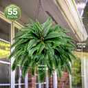 Artificial Boston Fern Bush - Set of 2 45Inch Fake Ferns with 55 Fronds, Large Hanging Faux Plants Decor, UV Resistant Faux Fern Vines Silk Greenery for Outdoor Indoor, Porch, Farms, Patio
