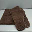 OLANLY Bathroom Rugs Sets 2 Piece, Soft Absorbent Chenille Bath Mats and U-Shaped Contour Toilet Rug, Quick Dry, Home Decor Accessories, Bath Mat Set for Bathroom (30"x20"+24"x16"+24"x20", Brown)