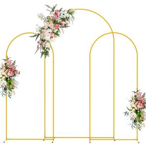 Wokceer Wedding Arch Backdrop Stand (7.2FT,6FT,6FT) Set of 3 Gold Metal Wedding Arch Stand for Birthday Party Wedding Ceremony Baby Shower Garden Balloon Arch Decoration