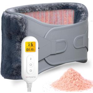 Comfytemp Himalayan Salt Weighted Heating Pad for Back, Electric Moist Heated Pad for Period, Birthday Day for Women Mom Men Dad, Consistent and Even Warmth, Heat Waist Belt - 6 Heat Levels & 7 Timers