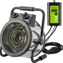 Noarixa Greenhouse Heater with Digtal Thermostat, 1500W Electric Greenhouse Heaters, Fast Heating with Overheat Protection, Grow Tent Heater for Green House, Outdoor, Patio, Flower Room, Sliver