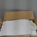 Oikss 100 Pack 8x4.75x10 Inch Medium White Kraft Paper Bags with Handles Bulk for Birthday Wedding Party Favors Grocery Retail Shopping Business Takeout Goody Craft Gift Bags Sacks, (100pcs Count)