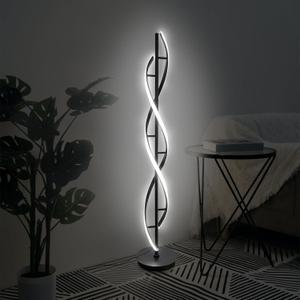 53-inch Living Room Spiral Floor Lamp, 40W Modern LED Floor Lamp with Remote Control, Adjustable Colour Temperature and Brightness, Bright Living Room Floor Lamp(Spiral - Black)