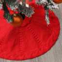 Mini Red Tree Skirt,19 Inches Knitted Christmas Tree Skirt,Christmas Tree Decorations, Farmhouse Christmas Decor Xmas Holiday Home Party Decorations