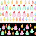 Huwena 60pcs Mini Christmas Luminous Figurines Resin Christmas Tree Snowman Miniature Glow in The Dark Tiny Figures Ornaments for Party Favors Bag Fillers Garden Outdoor Cake Topper Dollhouse Decor