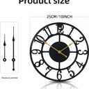 Wall Clock Battery Operated,Silent Non Ticking Modern Rustic Metal Small Clocks for Living Room/Bedroom/Office/Kitchen/Farmhouse Home Decor-10IN(Arabic Number-Black)