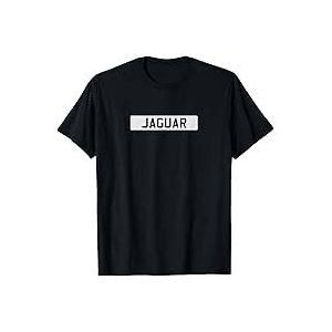 British Classic Sports Car Jaguar White Registration Plate TShirt Size 2XL