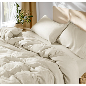 SONORO KATE 100% French Linen Duvet Cover King Size, Soft Breathable for Hot Sleepers, Moisture Wicking & Durable Cover Set - Zipper Closure & 4 Corner Ties Duvet Covers 3 Piece (Linen,King)