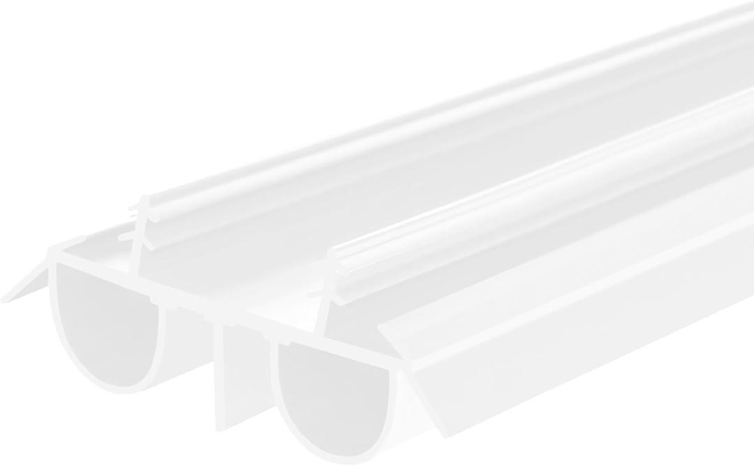 36" Kerf Slide-in Double Bulb Seal Weatherstrip Door Bottom Durable Seal for Energy Efficiency & Draft Protection (White)