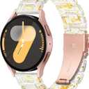 YGTIECS Compatible with Samsung Galaxy Watch 7/6/5/4 40mm 44mm/ 5 Pro 45mm/ Watch 6/4 Classic 43mm 47mm 42mm 46mm/ Active 2 44mm 40mm, 20mm Soft Resin Replacement Samsung Watch Bands