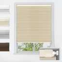 LazBlinds No Drill Cordless Cellular Shades, 30" W x 64" H, Beige