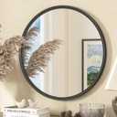 TETOTE Black Round Mirror 24 inch for Wall, Living Room, Bedroom, Vanity, Entryway