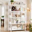 Aheaplus 5-Tier Tall Open Bookshelf, 31.5" Modern Display Bookcase, White