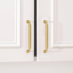 Goldenwarm 5 Pack 5 Inch Brushed Brass Cabinet Pulls Kitchen Cabinet Handles Gold Drawer Pulls Zinc Alloy Solid Hardware for Bathroom Cupboard Dresser