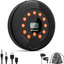 CD Player Portable, Rechargeable Portable CD Players for Home, Built-in Speakers and Headphones Supports CD/U Disk/AUX/A-B Repeat/LCD Display/10 Speeds/Anti Skip, for Home/Car CDP-3030