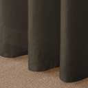 YoungsTex Dark Brown Linen Semi Sheer Curtains 45 Inches Length for Kitchen, Light Filtering Drapes with Grommet Privacy for Short Window Living Room, 2 Panels, 42 X 45 Inch (Sliver-brown Color)