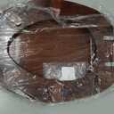 Solid Wood Elongated Toilet Seat with Soft Close Hinges, Decorative Style, Natural Wood, 18.5 x 34 Inches (Light Brown)