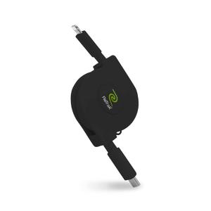 ReTrak Premier Series Retractable Lightning to USB-C Charge and Sync Cable, 18W High Speed Charging Lightning to Type C Charger for iPhone 13s, AirPods Pro, 2.6ft, Black, 2.6 Feet (ETLTCBLK)+ 14 Adapter Tips 