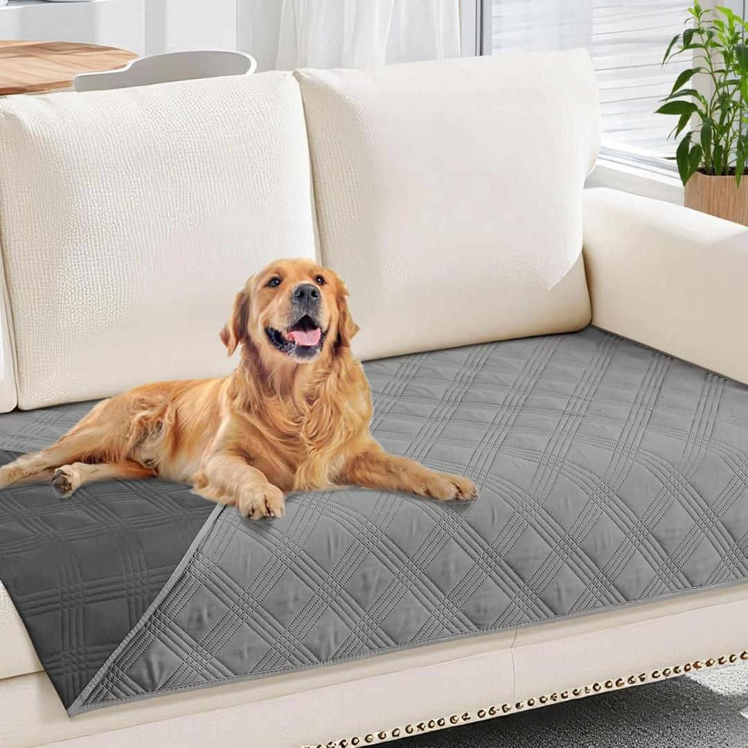 hyha Waterproof Dog Blanket, Reversible Pet Bed Blanket, Soft Sofa Couch Cover for Dogs Washable, Waterproof Pet Couch Covers for Sofa Puppy Cats Furniture Protector(30"x70", Grey/Dark Grey)
