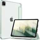 Kenke New iPad Pro 11 Inch Case 4th/ 3rd/ 2nd/ 1st Generation 2022/ 2021/ 2020/ 2018 Built-in Left Side Pencil Holder Support 2nd Pencil Charge Hard Frosted Back Cover (Light Green)