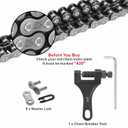 DYC 420 Motorcycle Chain 132 Links for 50 70 90 110 125 196 212cc Coleman SSR TaoTao Coolster Apollo Baja Kazuma Chinese ATV, 420 Chain for Mini Bike Dirt Bike Go Kart with Chain Breaker Tool