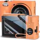 Silicone Case for Panasonic LUMIX ZS99 Digital Camera with with Removable Lens Cover and Screen Protector and a Lanyard for Panasonic LUMIX ZS99 Accessories -(Orange)