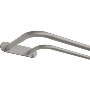 EXCLUSIVE HOME Fetter Wrap Around Double Curtain Rod, Matte Silver, 52"-72"