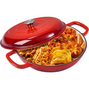 Vivicreate 3.5 Quart Enamel Cast Iron Dutch Oven Pot with Lid Enameled Cookware for Baking, Roasting, and Braising Durable Cast Iron Pot for Stove Top and Oven Use