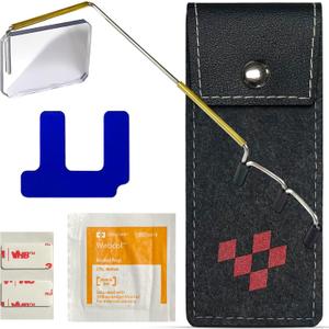 Take A Look Active Original Activity Mirror for Sunglasses, Bike Helmets, Visors for Cycling and Outdoor Activities with Helmet Adapter and Carry Case (Single, Silver Blue Grey Bundle)