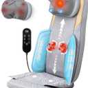Shiatsu Neck and Back Massager with Heat,4D Kneading Back Massager for Pain Relief Deep Tissue,Back Massage for Chair,Dual-Neck Design,Adjustable Height,Gifts for Men Women Parents
