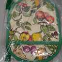 Pot Holders Set of 2 with Transparent Clear Silicone Shell and Nice Fruit Flower Cotton Lining, Heat Resistant to 500 F Kitchen Oven Gloves Pot Holder for Cooking (Fruit Flower, Potholders)