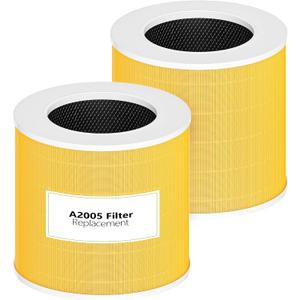 A2005 Pet Replacement Filters Compatible with A2005 Air Purifier 2pack | 2-Pack 3-In-1 HEPA Activated Carbon Air Purifier Filters For pet for Home Pets Dander Dust Smoke Pollen